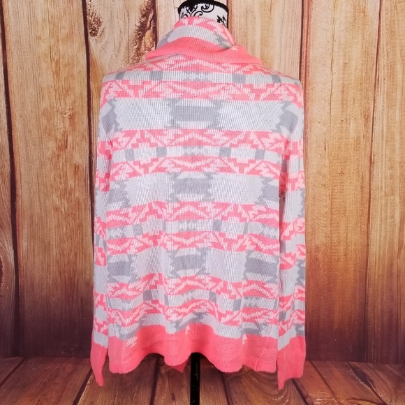 B Sharp Open Front Draped Cardigan Aztec - Picture 3 of 5